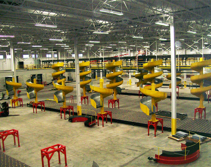 Machinery inside the distribution center