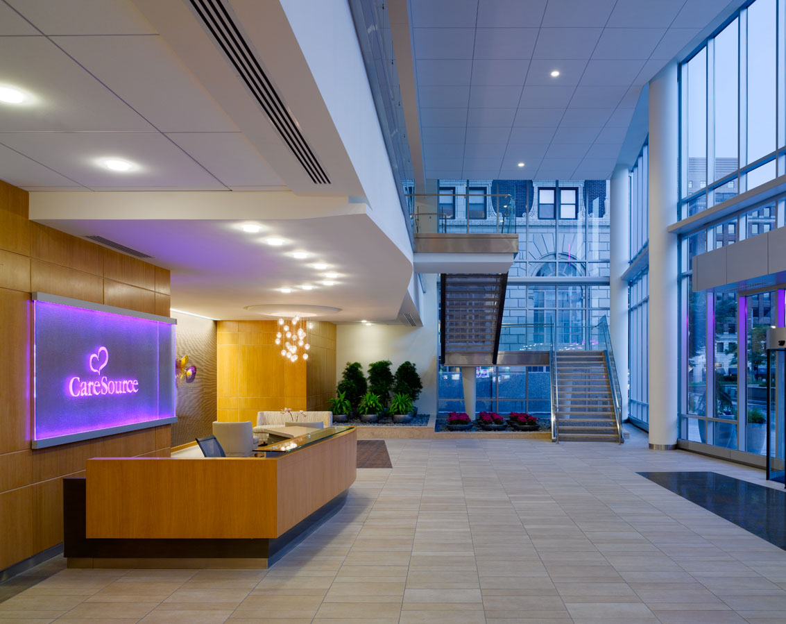 CareSource's lobby and receptionist desk