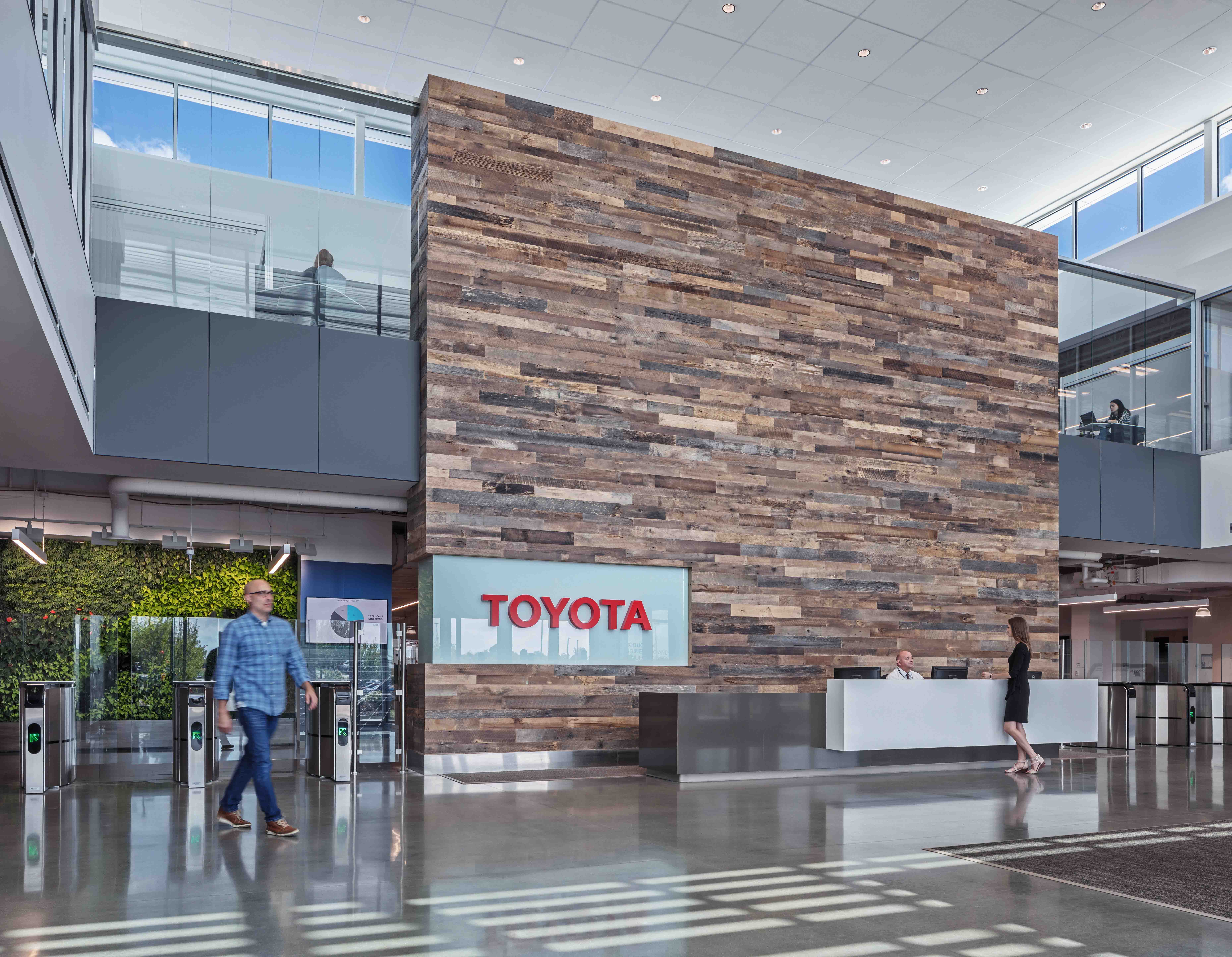 Man walking through the reception area of Toyota Georgetown Facility