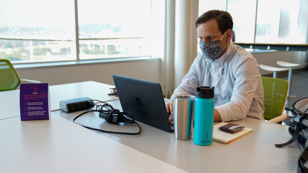 Many employees have adjusted to the new safety procedures—like wearing your face covering at all times.