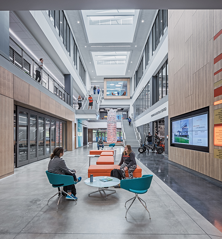 The design of the James Lehr Kennedy Engineering Building is centered around collaboration, innovation, and academic rigor.