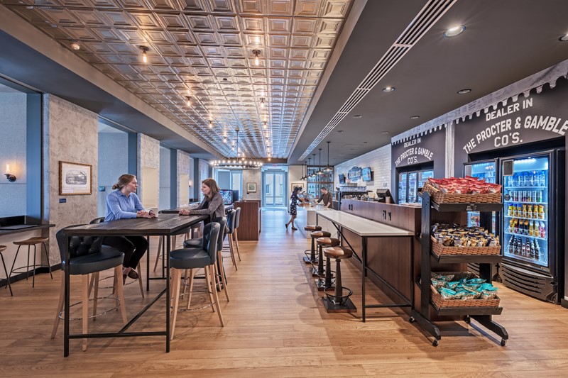 Nostalgic design coupled with the smell of fresh coffee creates a comfortable, welcoming environment for collaboration.