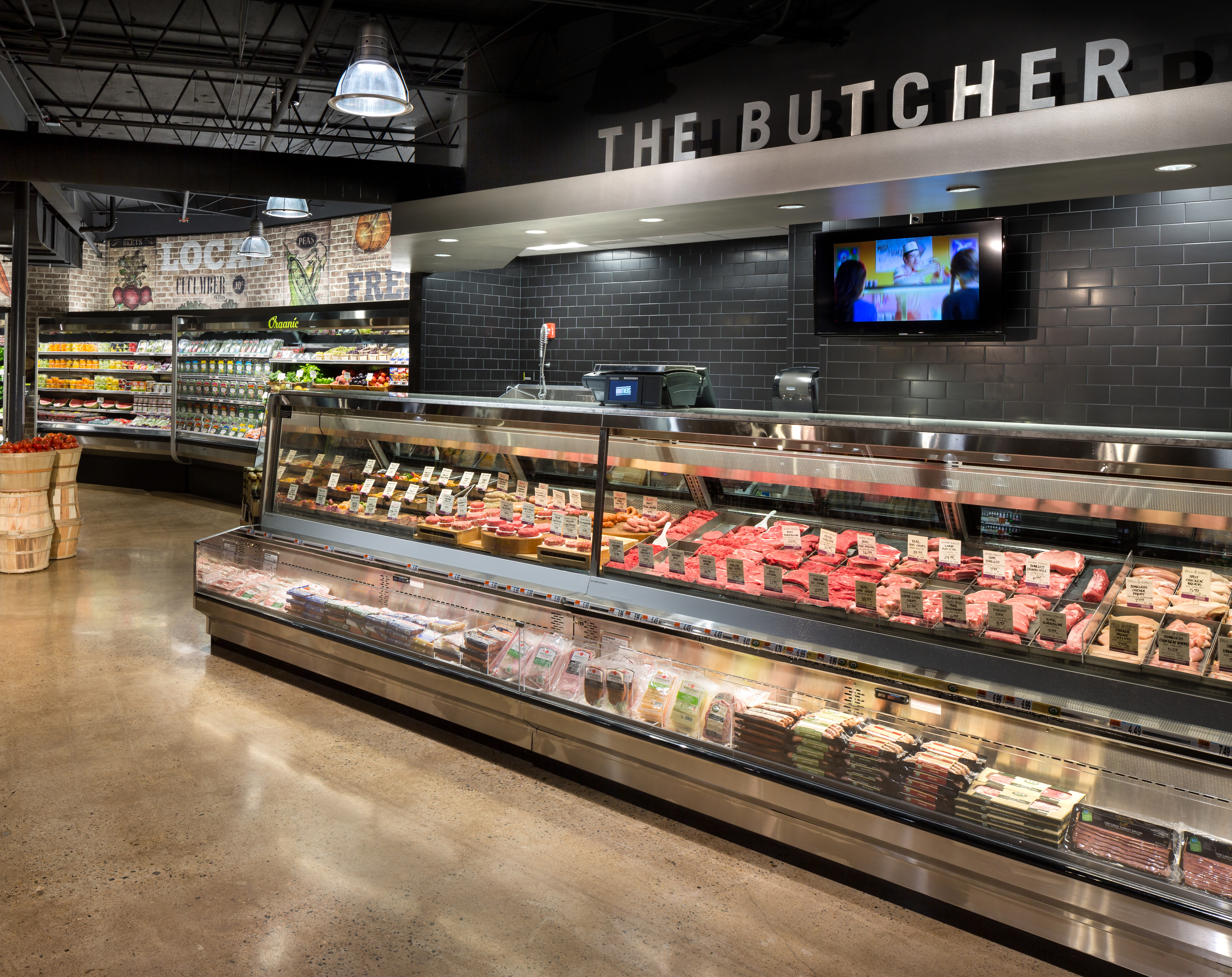 The butcher counter at Brothers Marketplace in Medfield, MA