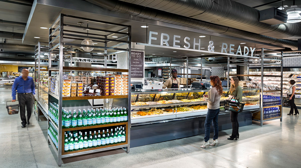 Shoppers browse the Fresh & Ready section at Brothers Marketplace