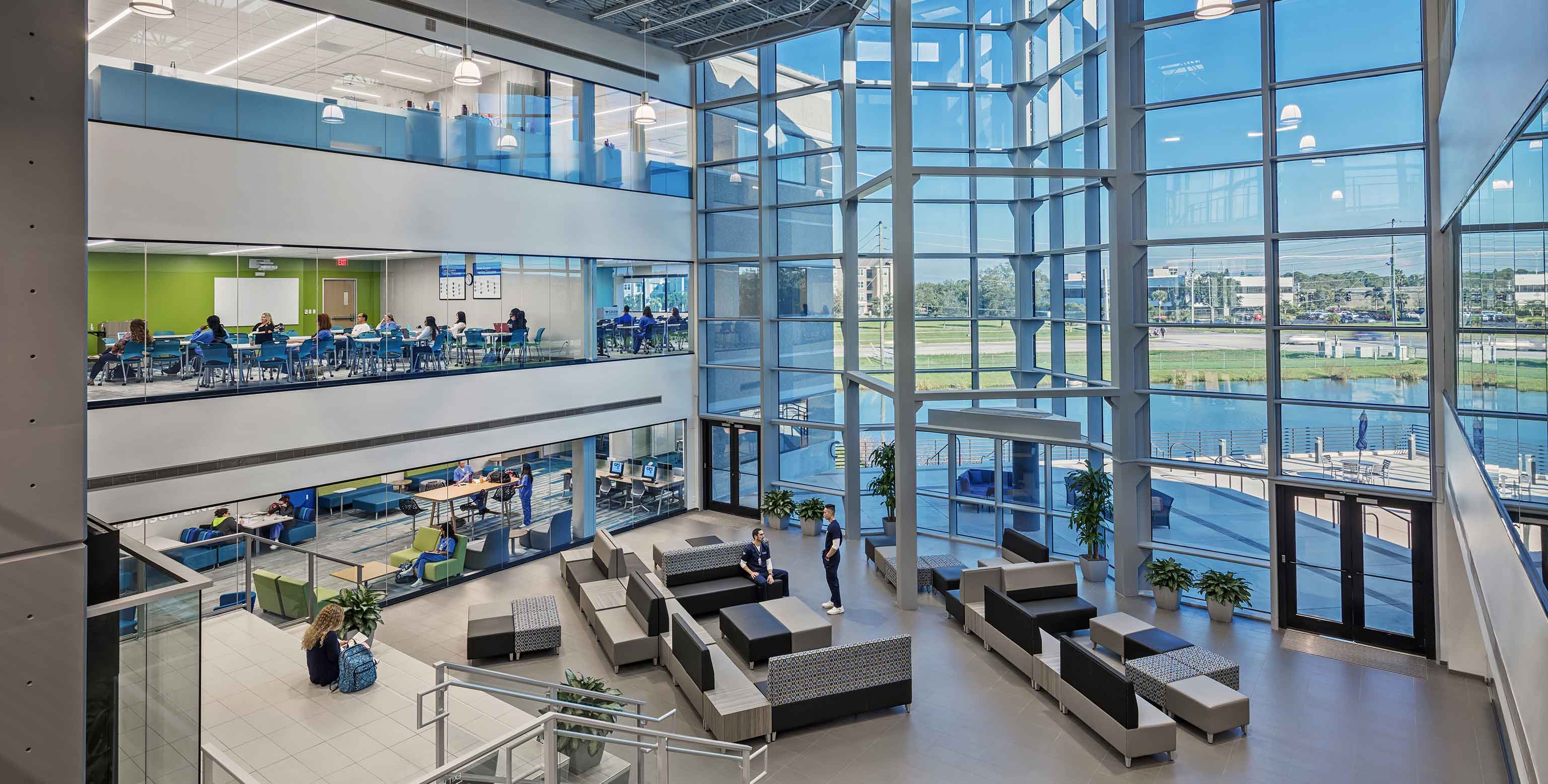 Students at Galen's Tampa facility work on their multiple floors