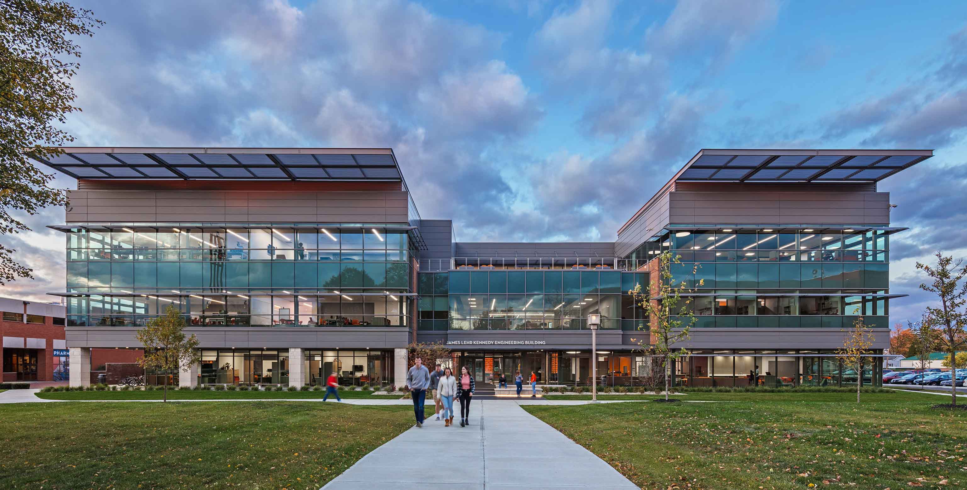 Front-facing view of ONU's new engineering building