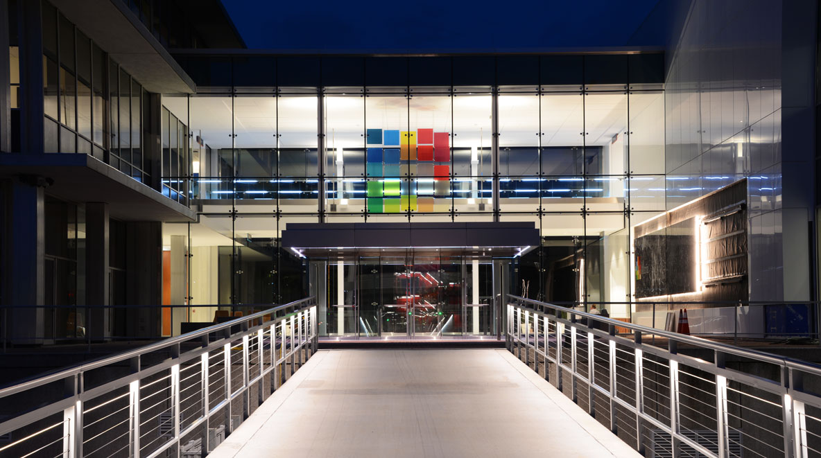 Exterior nighttime photo of Altria headquarters