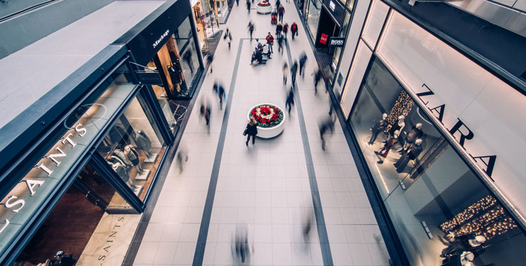 Shoppers in a Shopping Mall