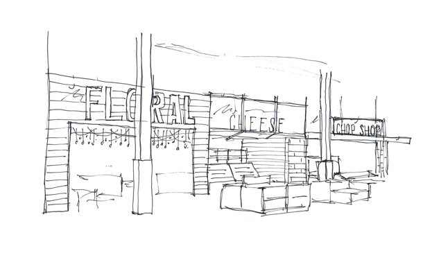 sketch of Roche Bros. Arsenal Yards