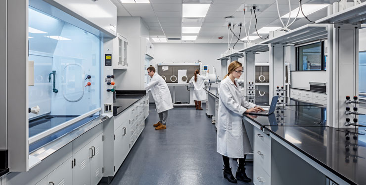 Interior shot of Glennan Lab at Case Western Reserve University