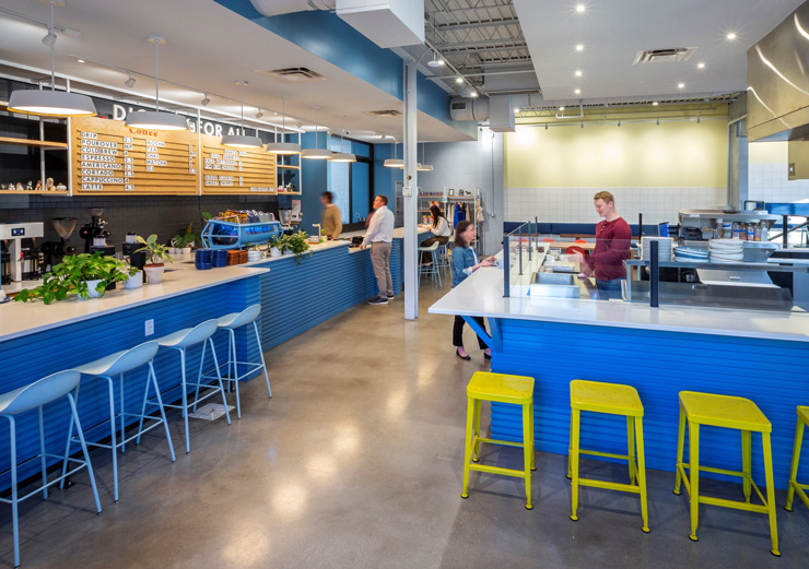 Interior view of ordering and cooking area within Proud Hound