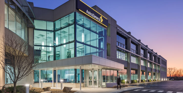 Exterior view of AstraZeneca's new lobby