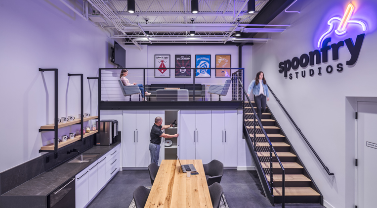 Interior image of Production Room within Wendy's newly renovated corporate headquarters