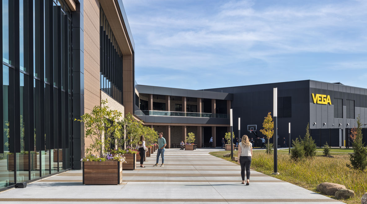 Walkway in the back of VEGA America's new headquarters