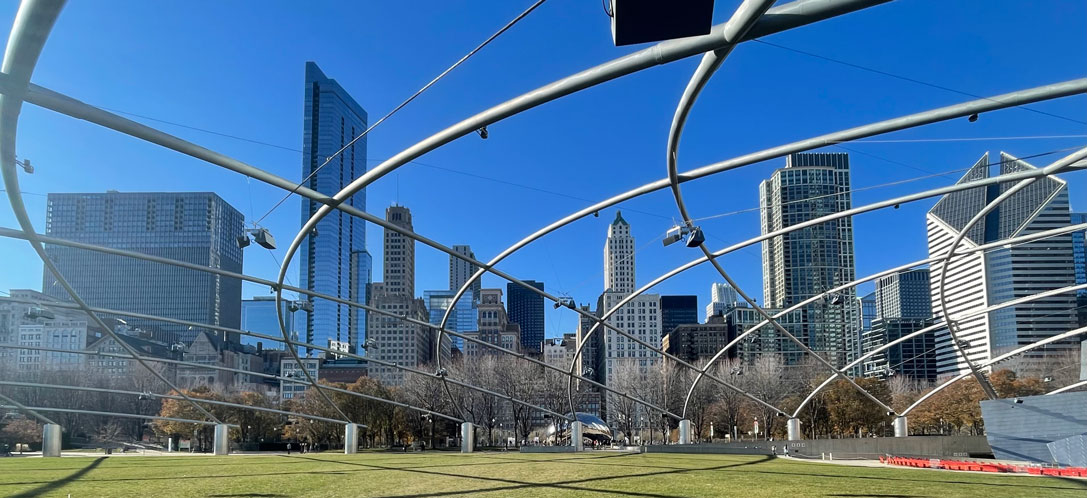 Image of The Great Lawn at the Jay Pritzker Pavilion in Chicago, IL.