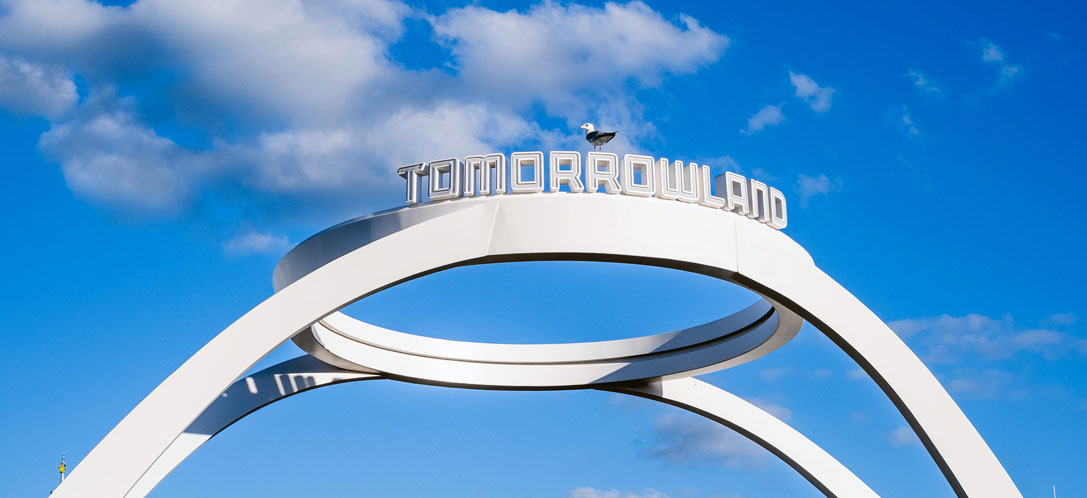 Photo of "Tomorrowland" arch representing enhancing the employee experience in the pharma industry