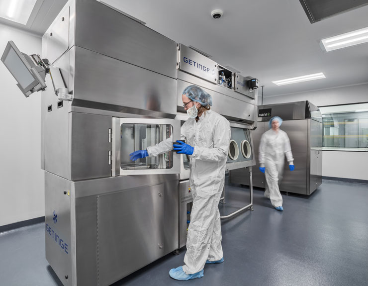 two people working in a lab at forge biologics