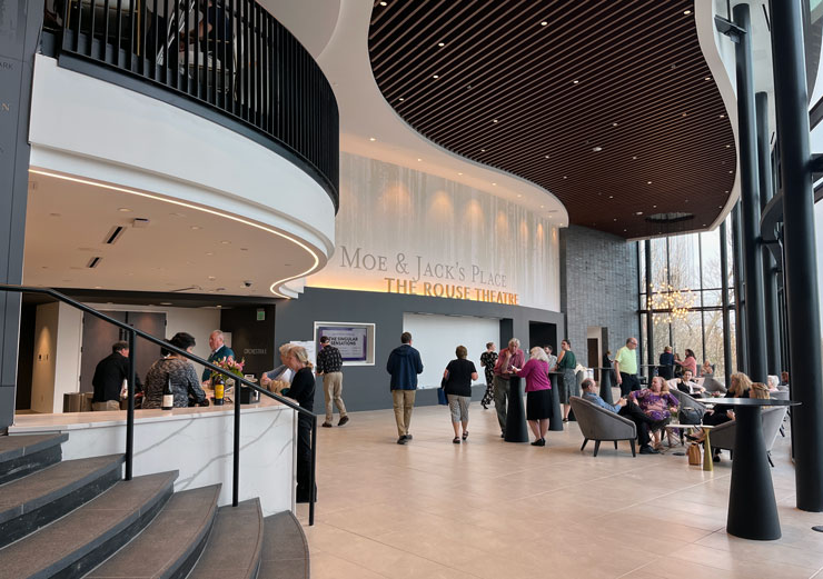 Image of people enjoying the lobby at Cincinnati's Playhouse in the Park