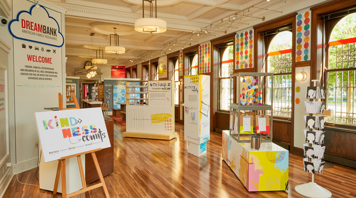 Kindness Counts exhibit at DreamBank