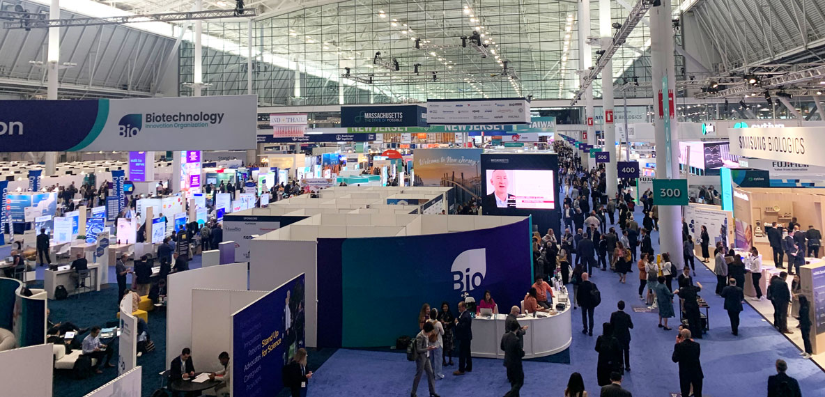 People walking around at the BIO International Conference