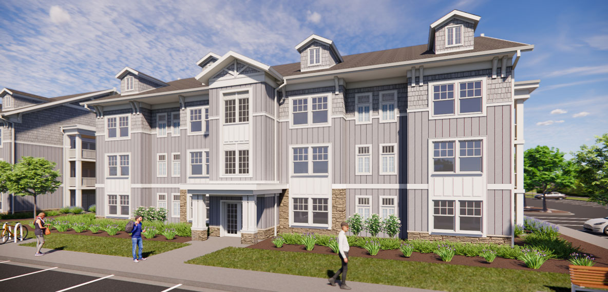 Rendering of Cedarville's New Apartment Complex Building