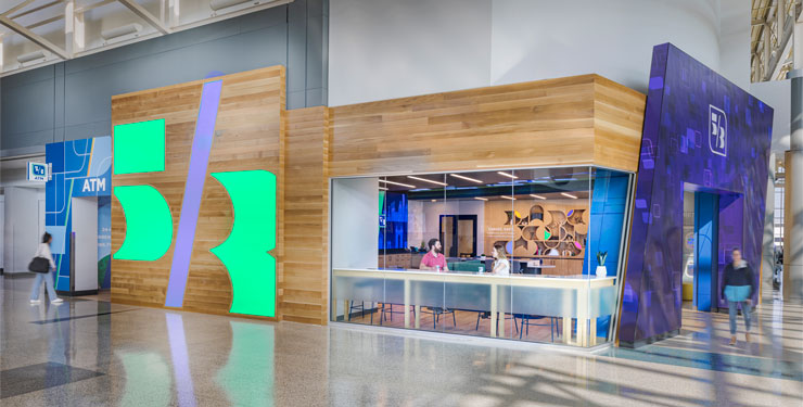 side view of the fifth third branch inside of cvg