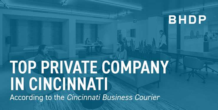 Graphic announcing BHDP on the list of top private companies in cincinnati