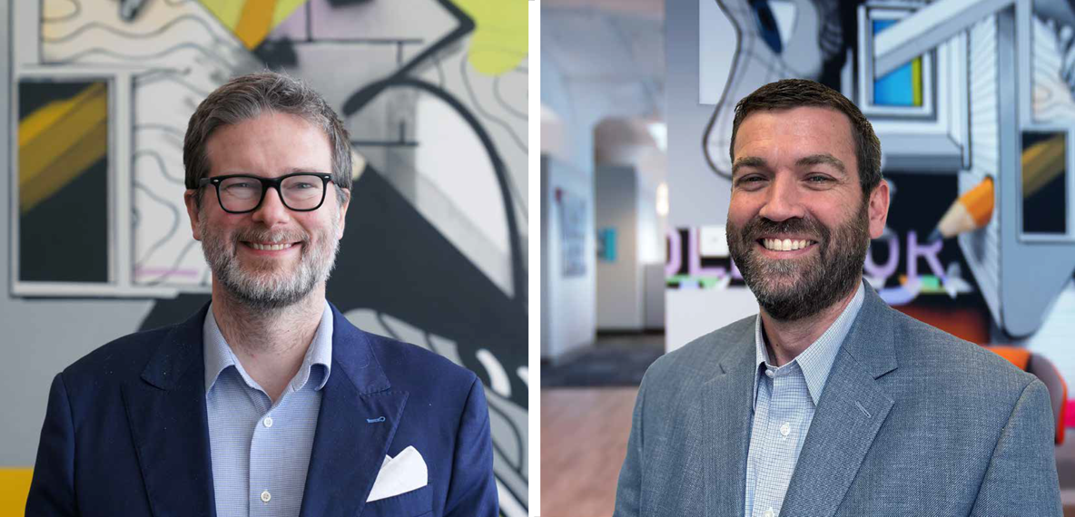 Headshots of Justin Kaden and Derick Stadge Side by Side