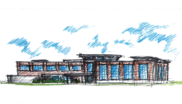 Sketch of the proposed exterior Health Sciences campus
