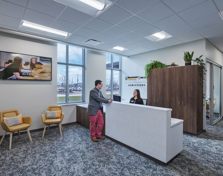 admissions area within the health sciences building