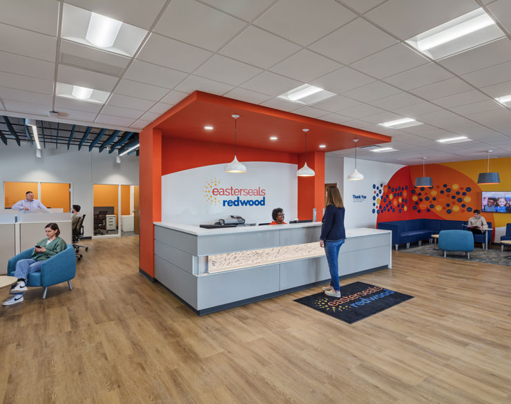 lobby of easterseals redwood campus