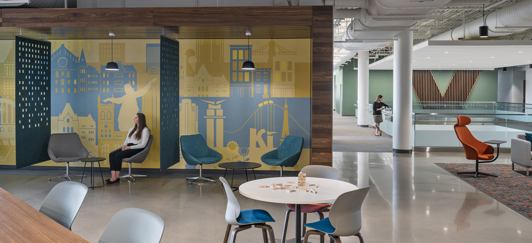 A mural at VEGA's Cincinnati HQ