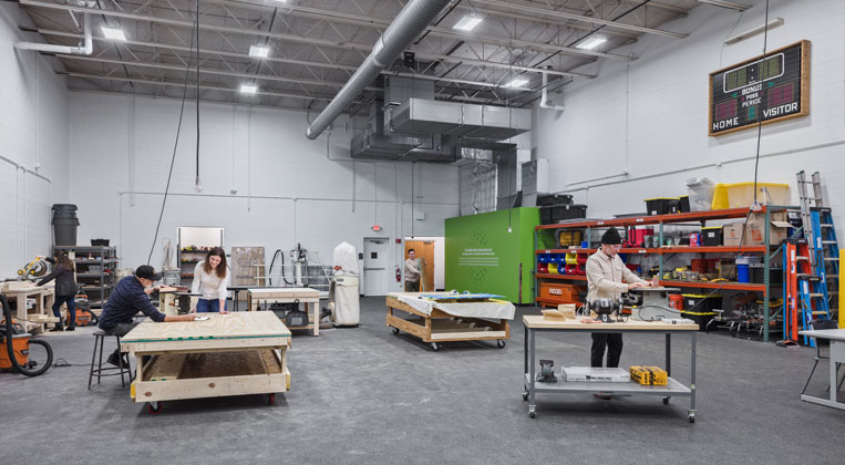 workarea for community members to learn construction skills before they join the workforce