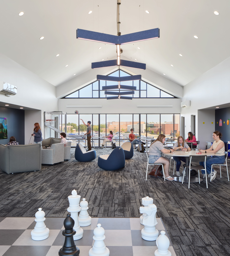 third floor common area inside cedarville's newest residence hall