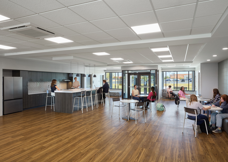 first floor common area in the residence hall