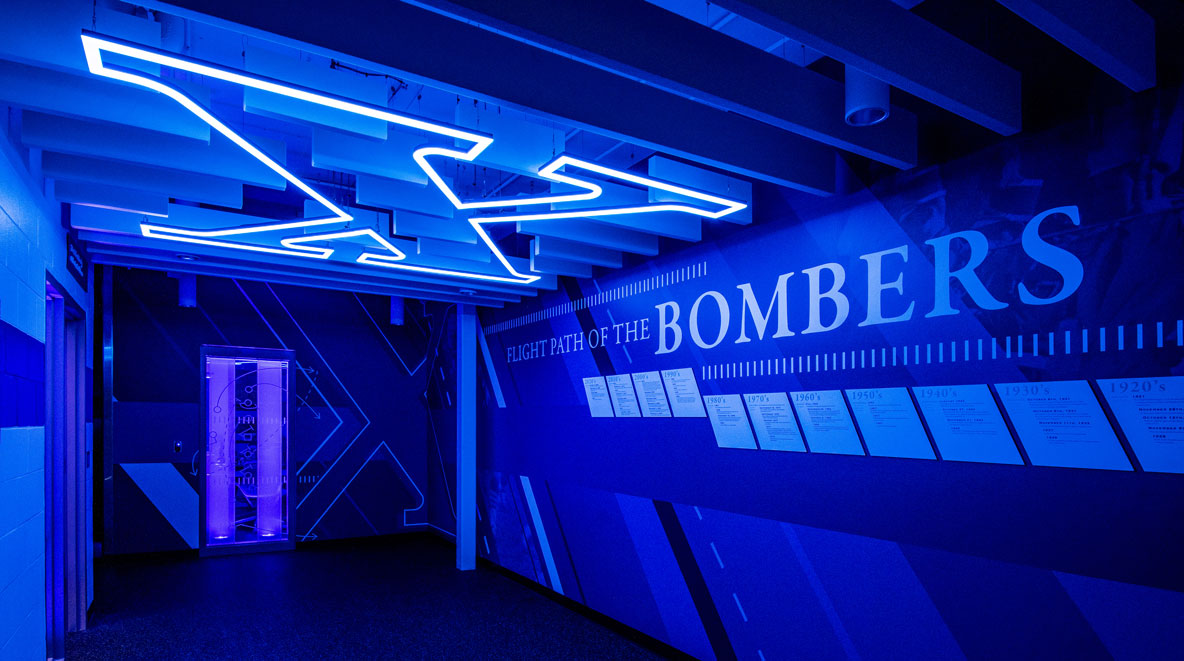 entrance into st. xavier high school's newly renovated locker room