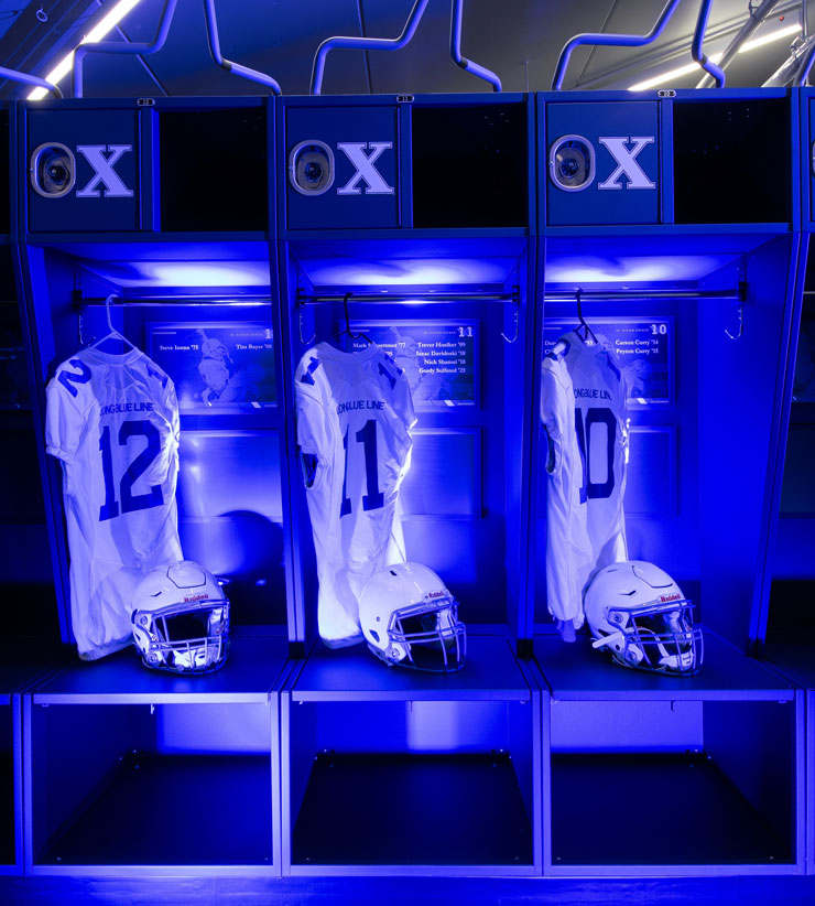 lockers within the newly renovated locker room