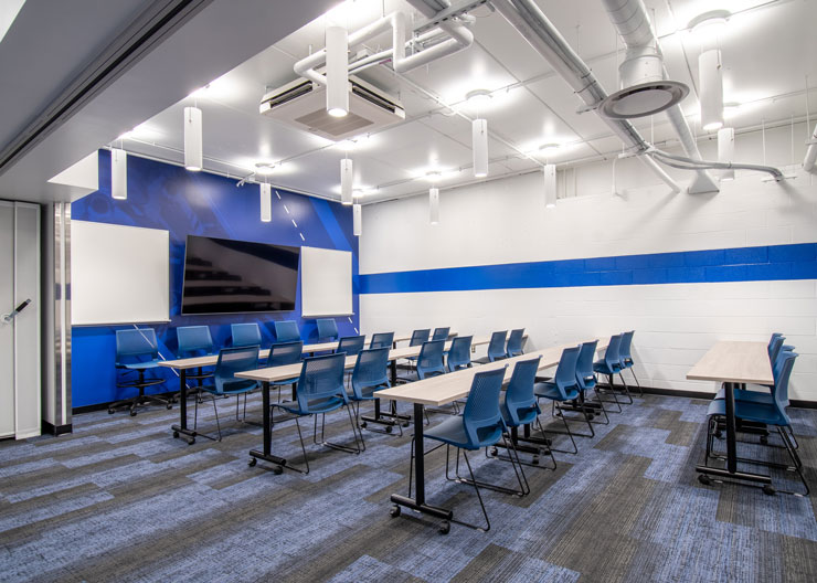 additional meeting room in the renovated locker room