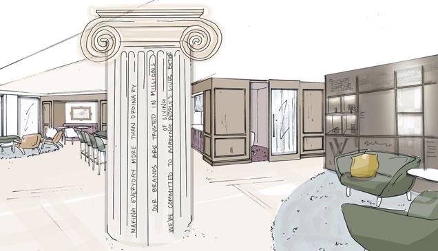 sketch of main room