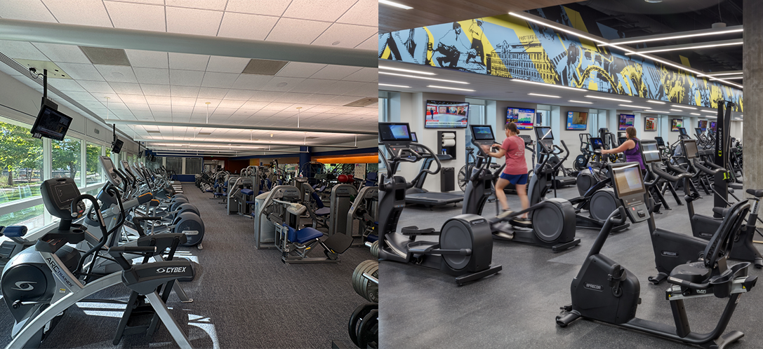 Before and After workout area