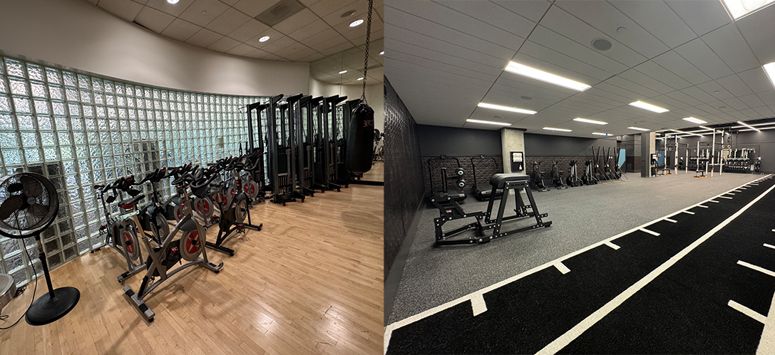 Before and After workout area