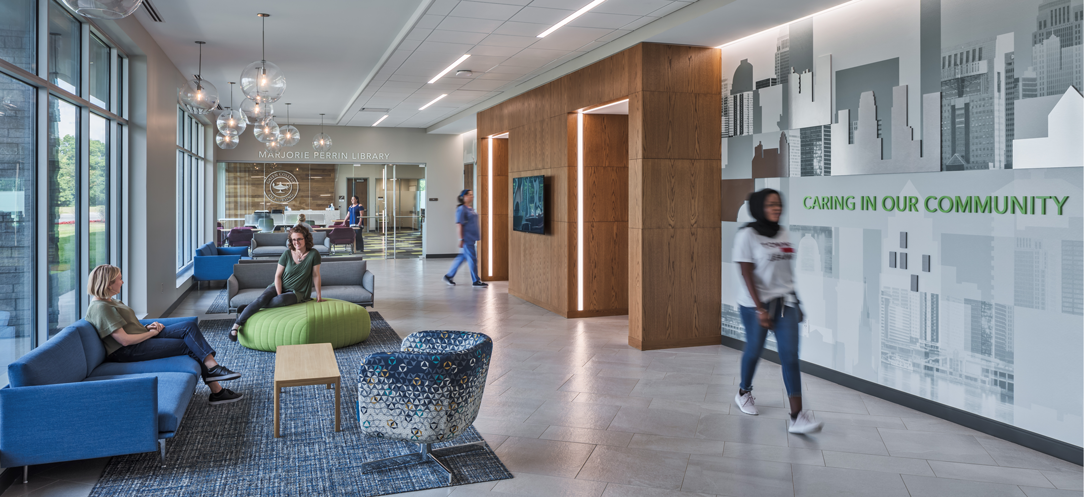 Galen College of Nursing’s Louisville campus features graphic storytelling that highlights its “Pure Nursing” philosophy and community-centric care.