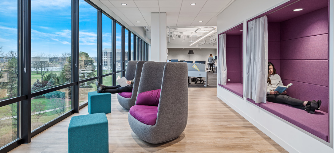 At Quantum Health, employees can relax in one of the respite areas