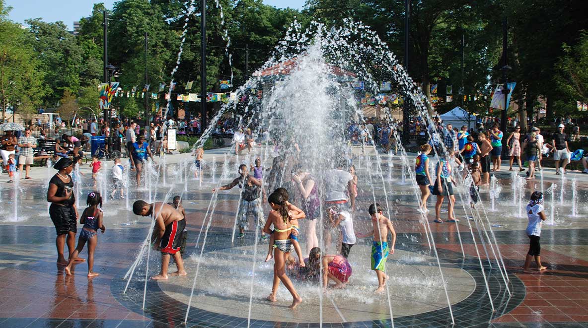 Water feature at Washington Park