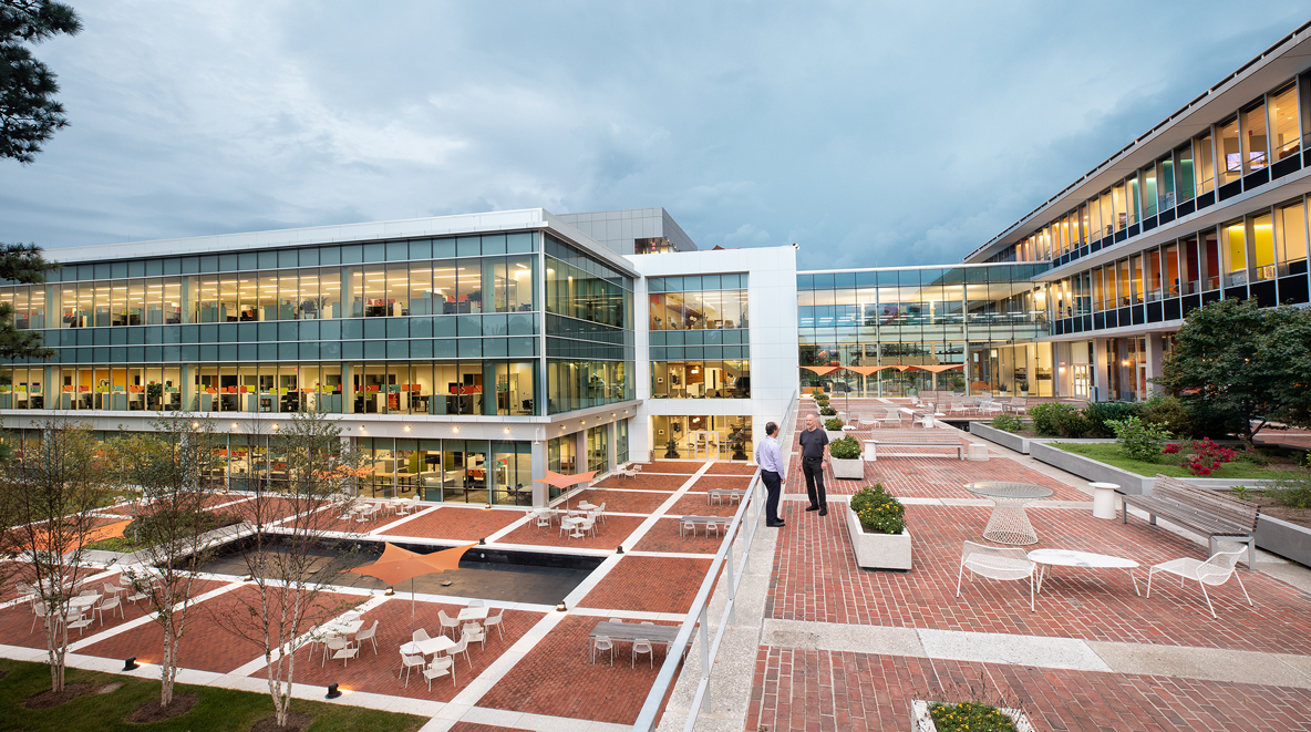 Altria's two-level outdoor plaza