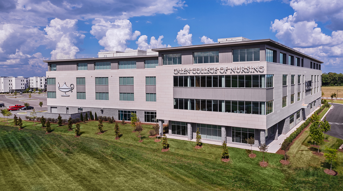 The exterior of Galen's new Louisville campus