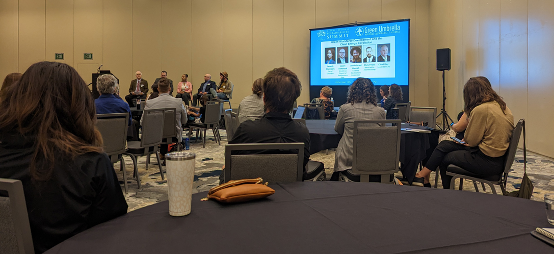 A panel discussion at the Midwest Regional Sustainability Summit