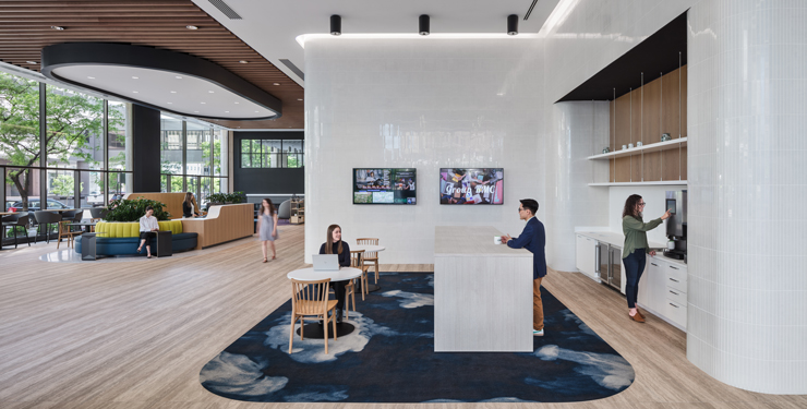 A shot of the renovated PNC lobby