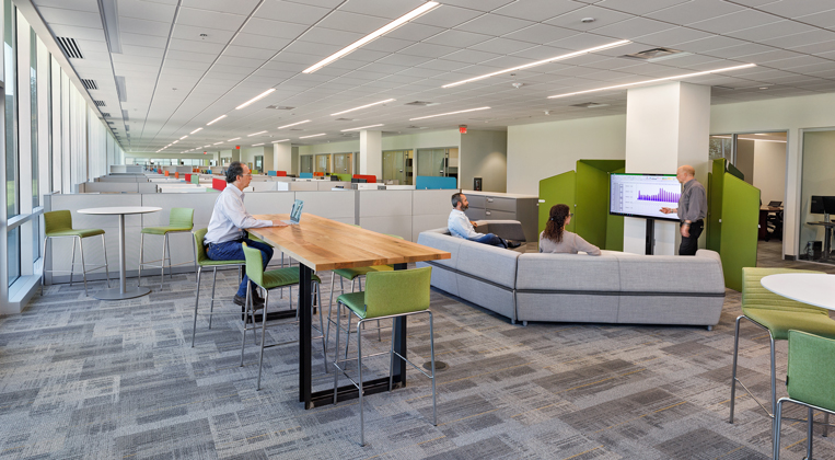 Altria employees gather in a collaboration nook