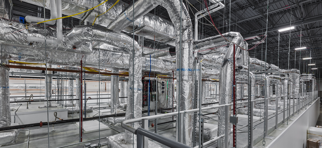 Mechanical room at Forge Biologics in Columbus, OH. 